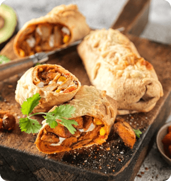 Mexican Burrito mit Plant-Based Paprika Chunks