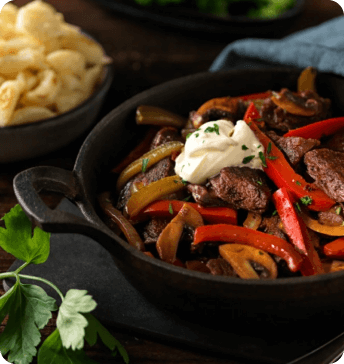 Stroganov mit Plant-Based Beef Chunks